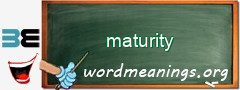 WordMeaning blackboard for maturity